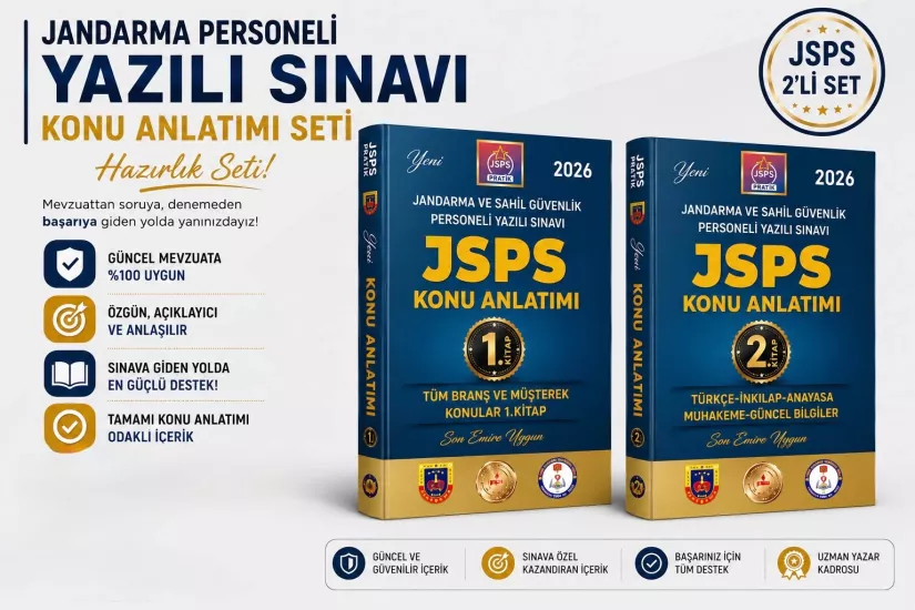 JANDARMA PERSONELİ YAZILI SINAV PRATİK HAZIRLIK SETİ- JSPS 3 LÜ SET - SORU BANKASI VE 10 DENEME - 3 TÜRKİYE GENELİ DENEME