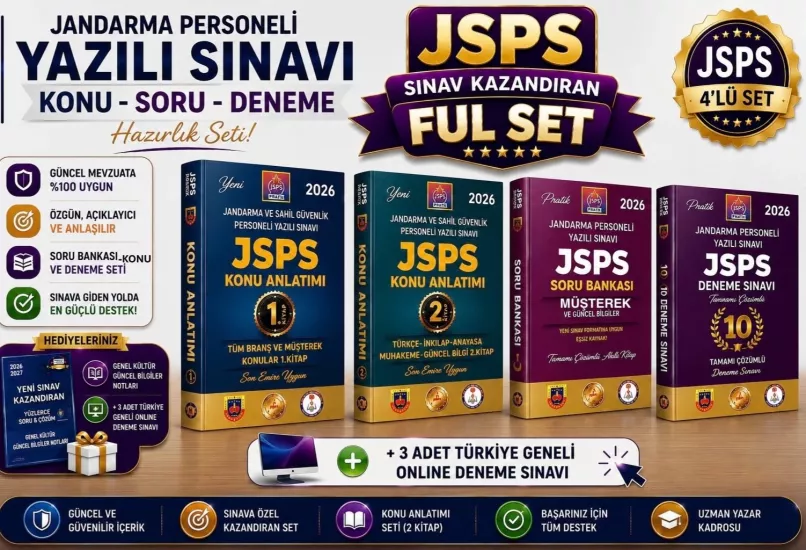 SINAV KAZANDIRAN FUL SET- JSPS KONU-SORU BANKASI VE 10 DENEME - 3 TÜRKİYE GENELİ DENEME
