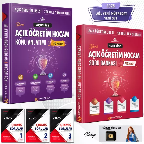 YENİ AÇIK ÖĞRETİM HOCAM SINAV SETİ - Zorunlu Tüm Dersler Konu Anlatımlı Ders Notları ve Soru Bankası - Açık Öğretim Lisesi Sınavlarına Özel Hazırlık - Mezun OL