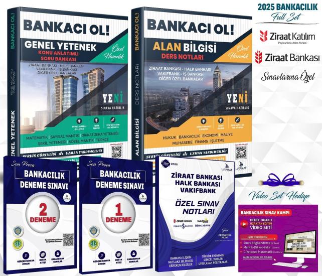 BANKACI OL EFSANE FUL SINAV SETİ - ALAN BİLGİSİ + GENEL YETENEK GENEL + MANTIK DİKKAT ZEKA VE ŞEKİL YETENEĞİ