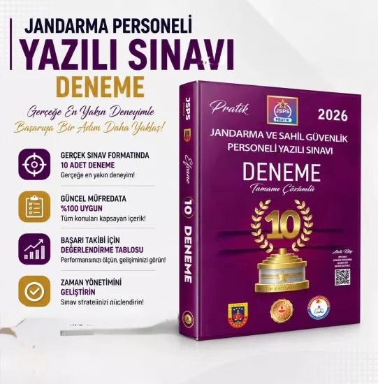 JANDARMA PERSONELİ YAZILI SINAVI PRATİK 10 DENEME 