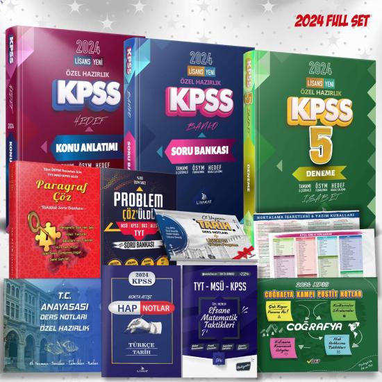 LİSANS MEGA 5 Lİ SET KPSS KONU ANL + SORU BANK + 5 DENEME + PARAGRAF ÇÖZ + PROBLEM ÇÖZÜLDÜ - Hedef Odaklı Çalışma Kitabı - 2024 KPSS Özel Hazırlık