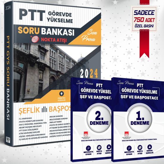 2024 PTT GÖREVDE YÜKSELME SINAVI HAZIRLIK SETİ-SORU BANKASI VE DENEME SETİ- SON PROVA