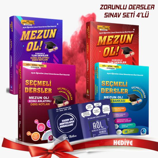 4’lü Ful Mezun OL Zorunlu ve Seçmeli Konu Anlatımlı Ders Notları - Açık Öğretim Lisesi Sınavlarına Özel Hazırlık