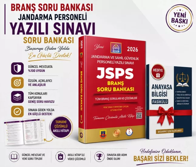 JSPS PRATİK - JANDARMA PERSONELİ YAZILI SINAVI BRANŞ SORU BANKASI 